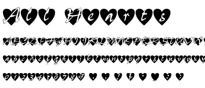 All Hearts font